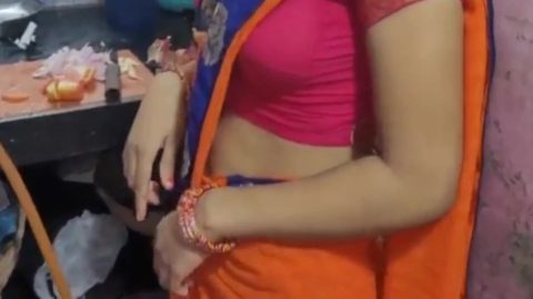 Desi Hot Bhabhi Cooking In Kitchen