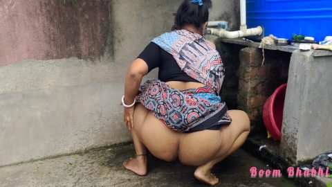 Indian Bhabhi Standing Pee