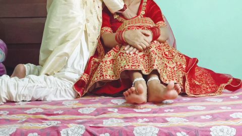 Arrange Marriage Suhagrat Indian Village Culture Frist Night Homemade Newly Married Couple