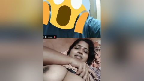 Today Exclusive- Desi Bhabhi Showing Her Boobs To Lover On Video Call 2