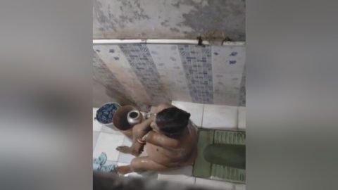 Mature Aunty Bathing Capture By