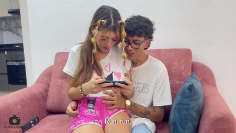 I Teach My Little Stepsister How To Play On The Cell Phone While Making Her Feel My Huge Cock
