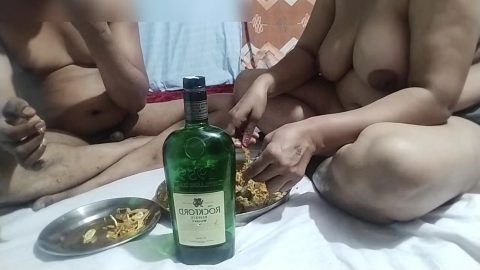 Sandeep And Pooja Enjoying Food And Drink